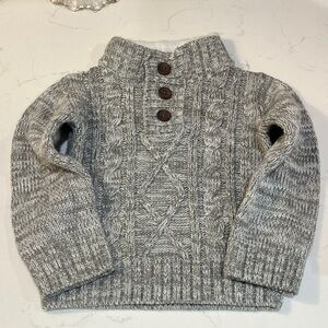 Little Lad Gray Cable Knit Sweater with Button Detail, size 2T